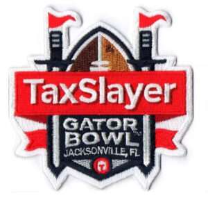 Tax Slayer Gator Bowl 2022 Game Jersey Patch In Jacksonville 2022 Notre Dame Gamecocks