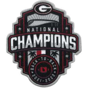 Georgia Football Logo Bulldogs National Champions Back to Back 2021-2022 Football Patch 1 Georgia Football Logo