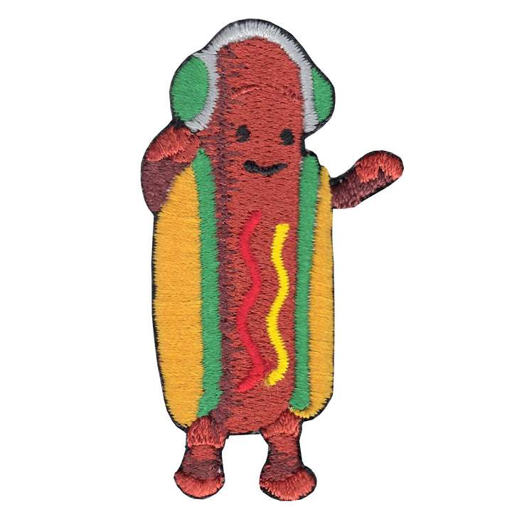 Dancing Hotdog Filter Emoji Meme Iron On Applique Patch