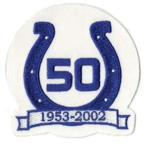 2002 Indianapolis Colts Football Logo 50th Anniversary Logo Patch