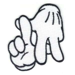LA Hand Sign Los Angeles Fingers White Gloves Iron On Patch
