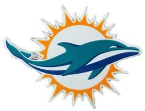 Miami Dolphins Colors Patch Premium Embroidered Patch 1 Miami Dolphins Colors Aluminum Car Auto Emblem
