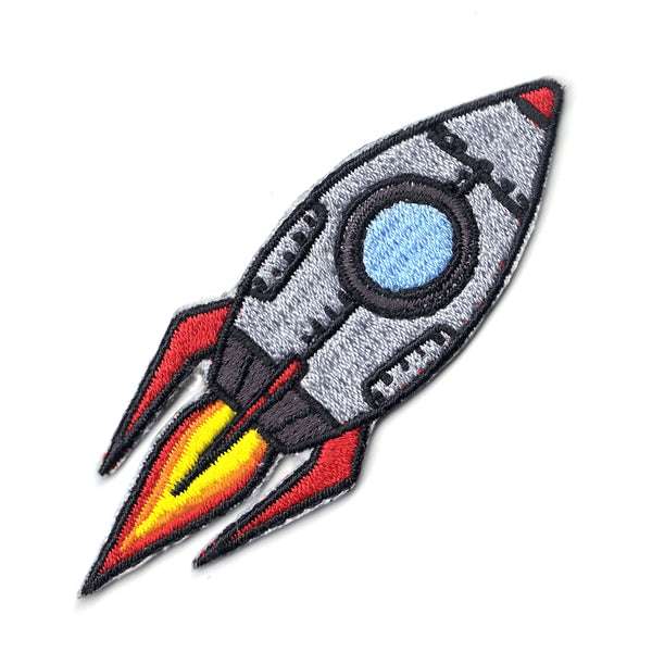 Space Rocket Shipping Emoji Logo Embroidered Iron On Patch