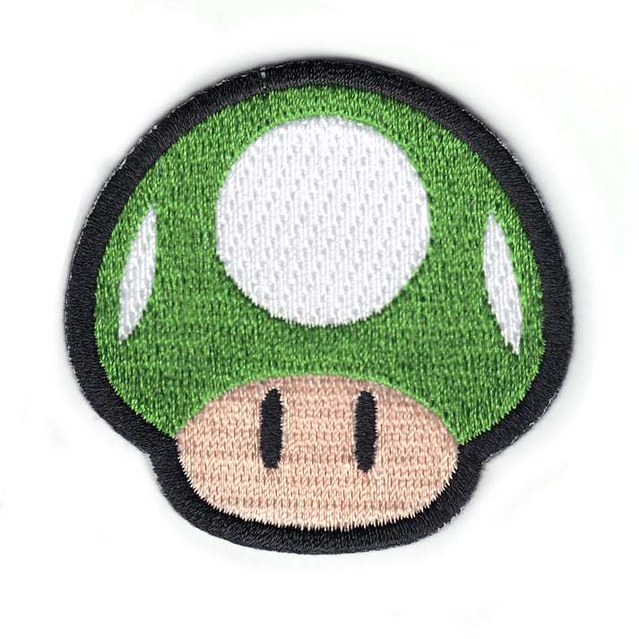 Nintendo Super Mario Game Green 1-Up Mushroom Iron On Patch