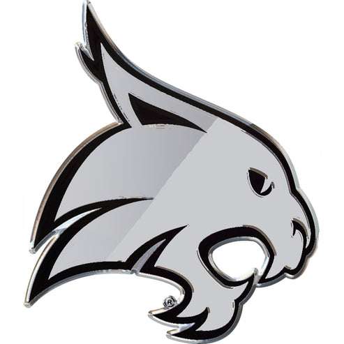 Texas State Bobcats Logo Chrome Premium Solid Metal Car Auto Emblem
