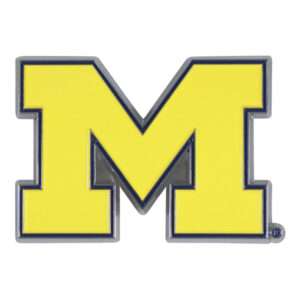 University of Michigan Symbol Wolverines Solid Metal Color Emblem
