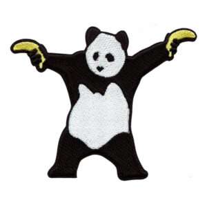 Banksy Panda Wielding Banana Guns Embroidered Iron On Patch