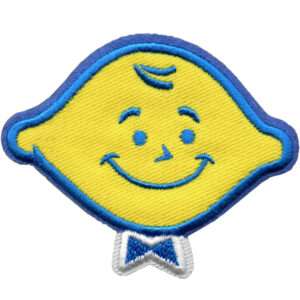 Lemon Smiling Logo Candy Patch Sour Yellow Bowtie Embroidered Iron On