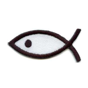 Christian Ichthys Fish Patch Sign Logo Embroidered Iron On Patch