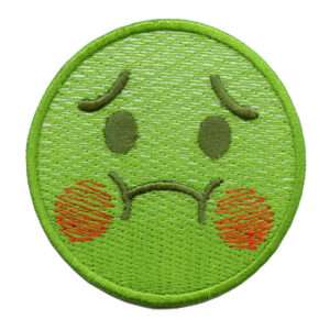 Nauseated Emoji Face Vomit Poisoned Iron On Embroidered Patch