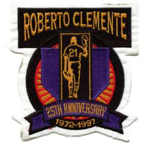 Rare Vintage Roberto Clemente 25th Anniversary Pittsburg Pirates Jersey Memorial Sleeve Patch (1997)