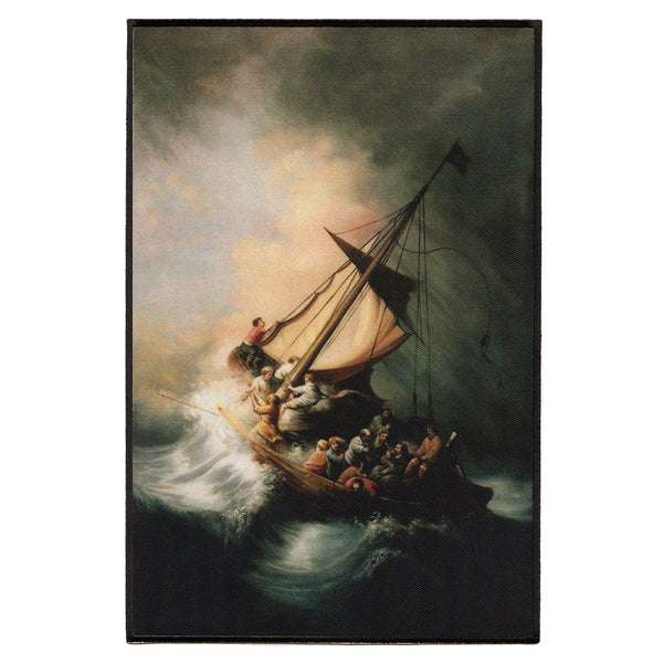 Rembrandt Painting Christ In The Storm XL Embroidered Iron On Patch