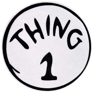 Dr. Seuss Thing 1 Logo Large Iron On Felt Patch