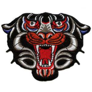 Panther Face Art Tattoo Patch Cool Tiger Traditional Animal Embroidered Iron On
