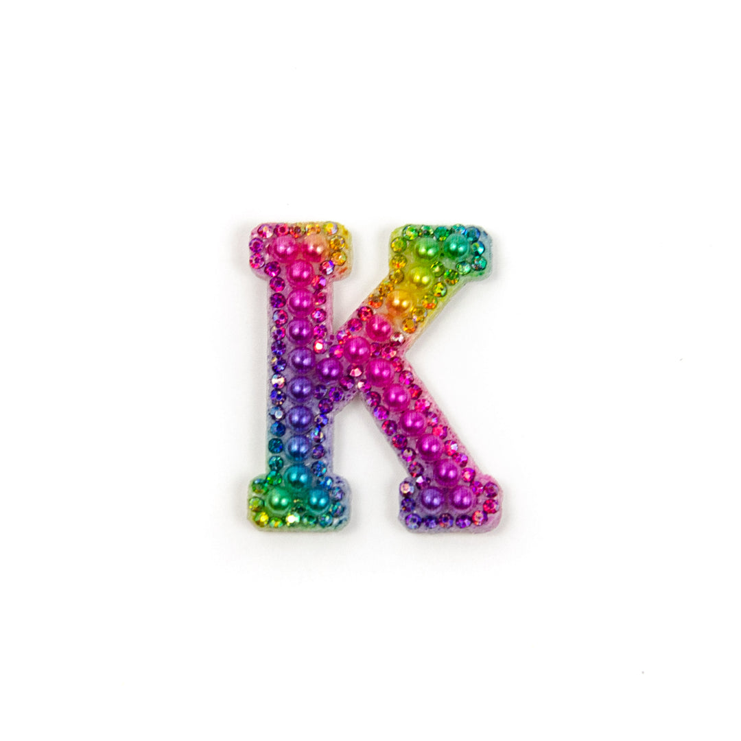 Rainbow pearl letter patches