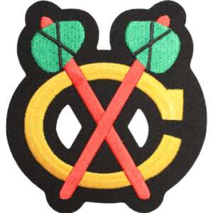 Chicago Blackhawks Shoulder Tomahawks Logo Road Jersey Patch (Red Sticks)