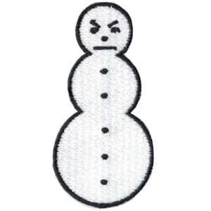 Angry Snowman Christmas Embroidered Iron On Patch - Stitch Patches