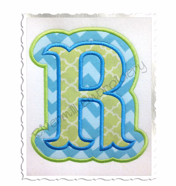 Machine embroidery applique fonts
