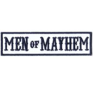 Men Of Mayhem Patch Blue On White Bikers Club Iron On