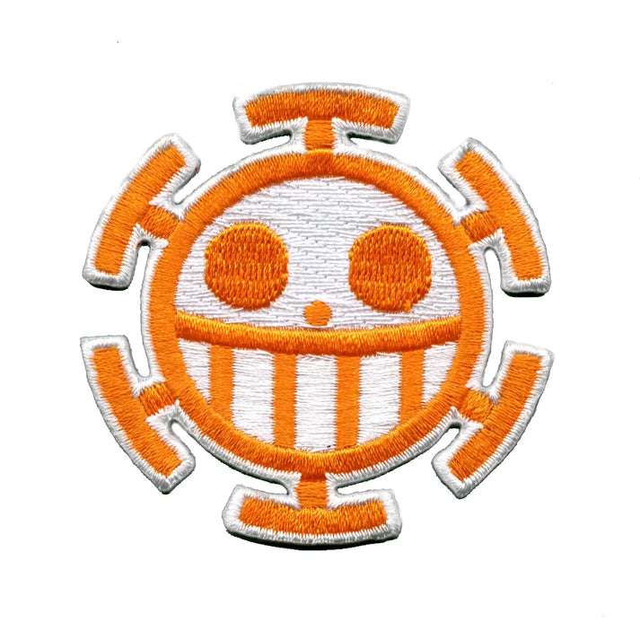 One Piece Eye Patch Anime Heart Surgeon Pirate Embroidered Iron on Patch (Orange)