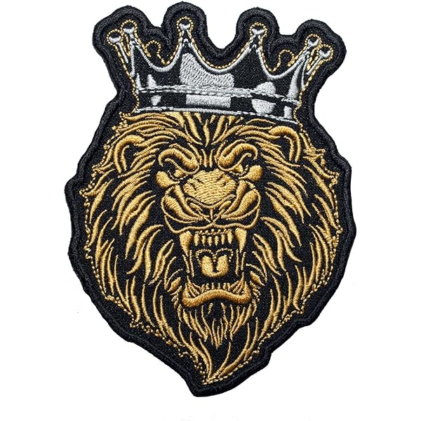 "Regal Sophistication: Chenille Lions Patch Gold - Elevate Your Style with Majestic Emblem!"