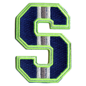 City Of Seattle Blue Green Letter S Logo Football Jersey Parody Embroidered Iron On Patch