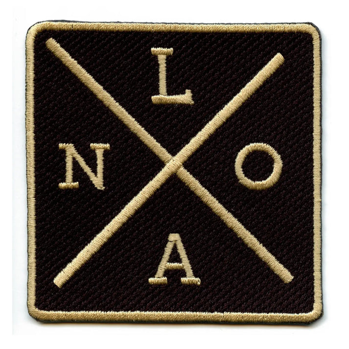 New Orleans Louisiana NOLA Cross Logo Embroidered Iron On Patch