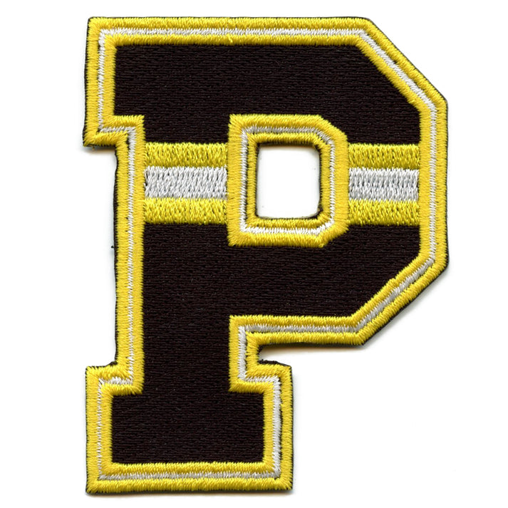 City Of Pittsburgh Black/Yellow P Football Jersey Parody Embroidered Iron On Patch