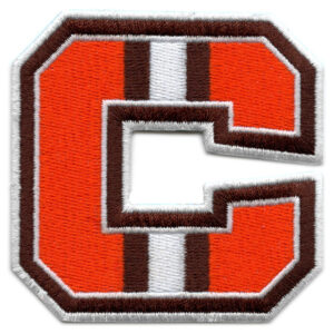 City Of Cleveland Orange/Brown C Logo Football Jersey Parody Embroidered Iron On Patch