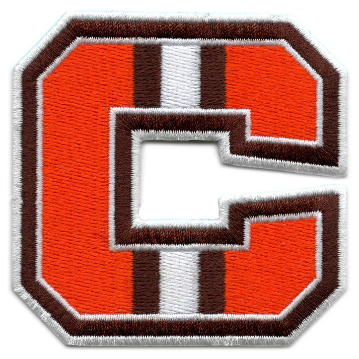 City Of Cleveland Orange/Brown C Logo Football Jersey Parody Embroidered Iron On Patch