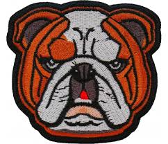 bulldog iron on patch