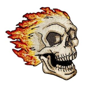 Flaming Skull Patch