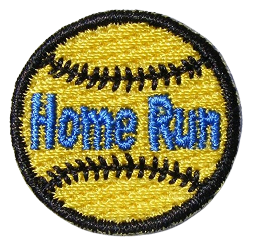 Baseball Iron On Patch Hit a Home Run 1 baseball iron on patch