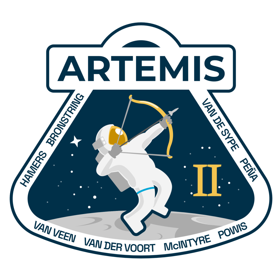 Artemis 2 Mission Patch Journeying Towards The Moon Horizon ...