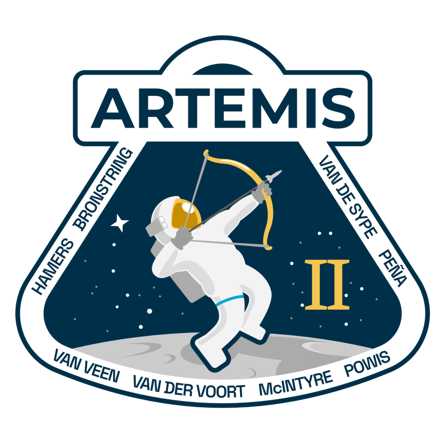 Artemis 2 Mission Patch Journeying Towards The Moon Horizon 