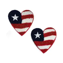 US Flag Heart Chenille Patch