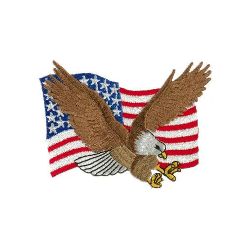 Eagle With Flag Embroidered Patch