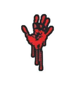 red zombie hand patch punk