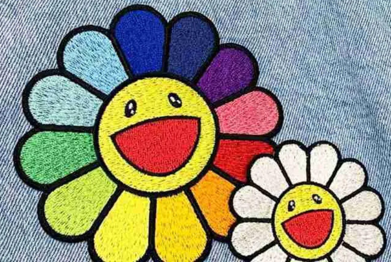 jeans with flower patches