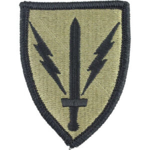 army patch with sword and two lightning bolts