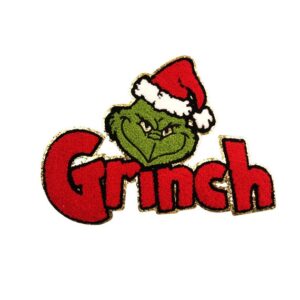 Grinchy Chenille Patch Perfect for Holiday 1 grinchy chenille patch