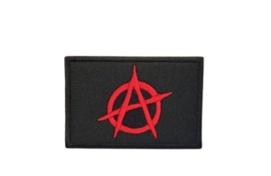 Anarchist flag embroidered