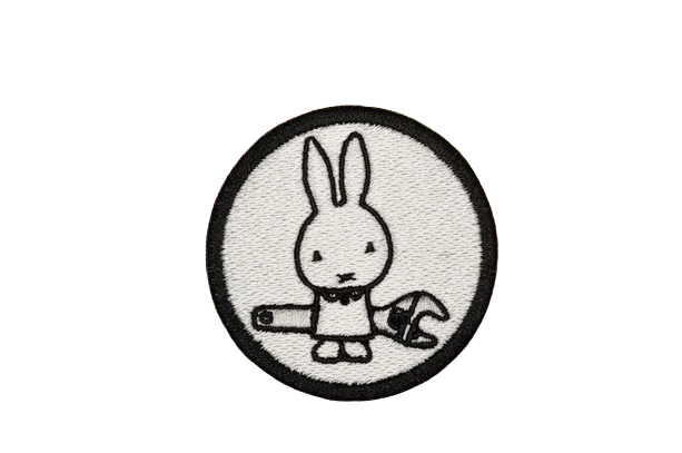 Rabbit embroidered patch