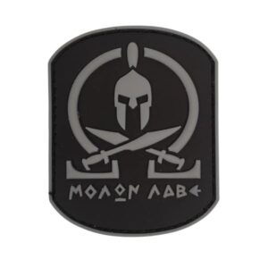 Molon Labe PVC Rubber Tactical Morale Patch Gray Durable Military & Outdoor Gear