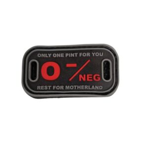 O- Negative Blood Group Tactical Morale Patch Durable Military & Outdoor Gear