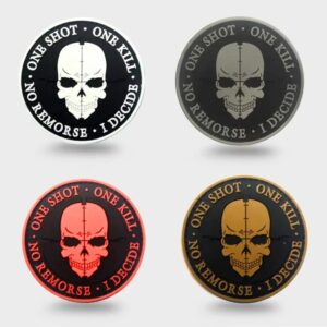 One Shot One Kill Sniper PVC Tactical Morale Patch Durable Military & Outdoor Gear