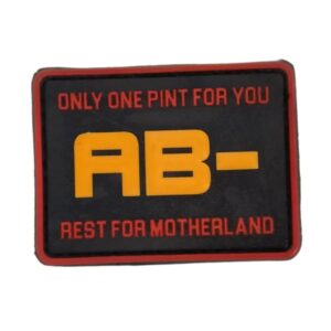 Tactical AB Negative Blood Group Patch Rugged Military ID Marker