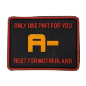 Tactical A Negative Blood Group Patch Durable Military Identification