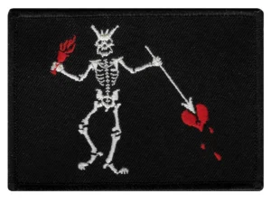 Blackbeard Pirate Flag Iron On Patch