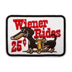 Weiner Rides Embroidered Iron On Patch
